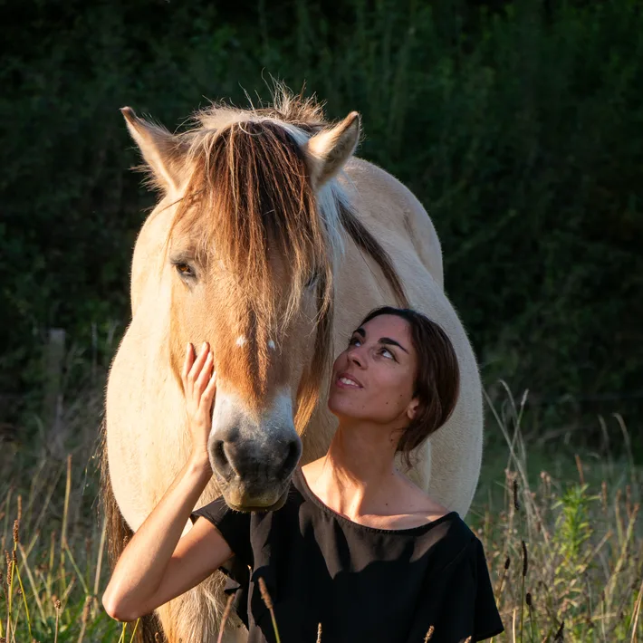 La fondatrice et sa jument Linda