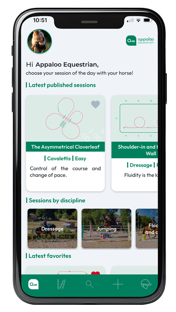The app home screen, with the latest published sessions