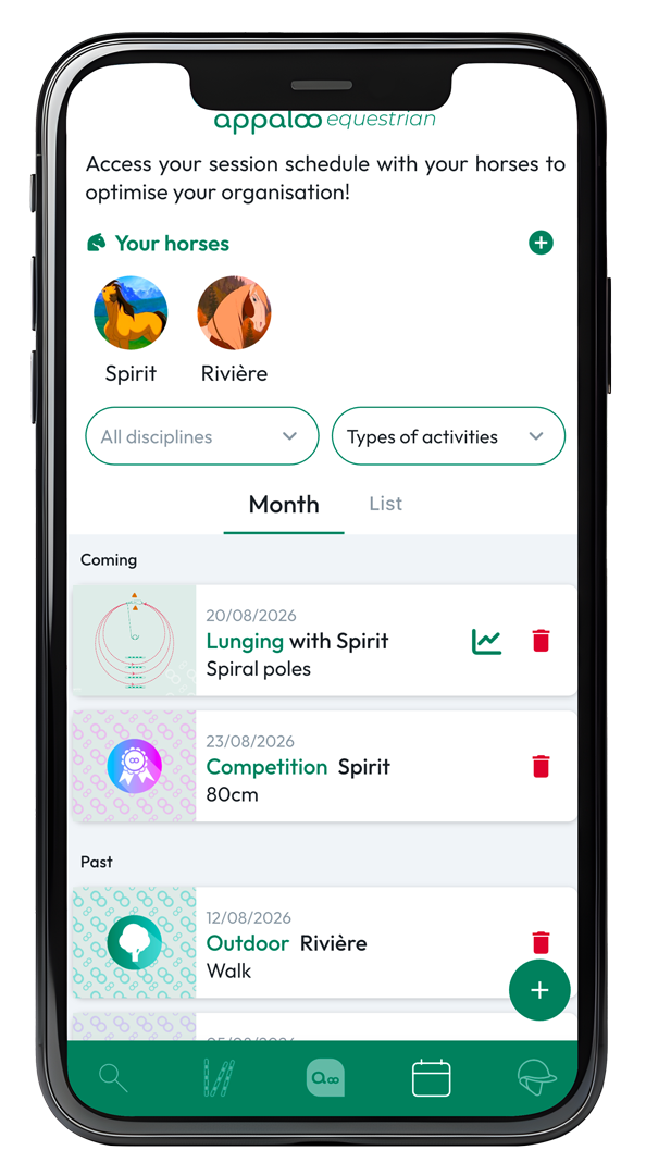 The app home screen, with the latest published sessions