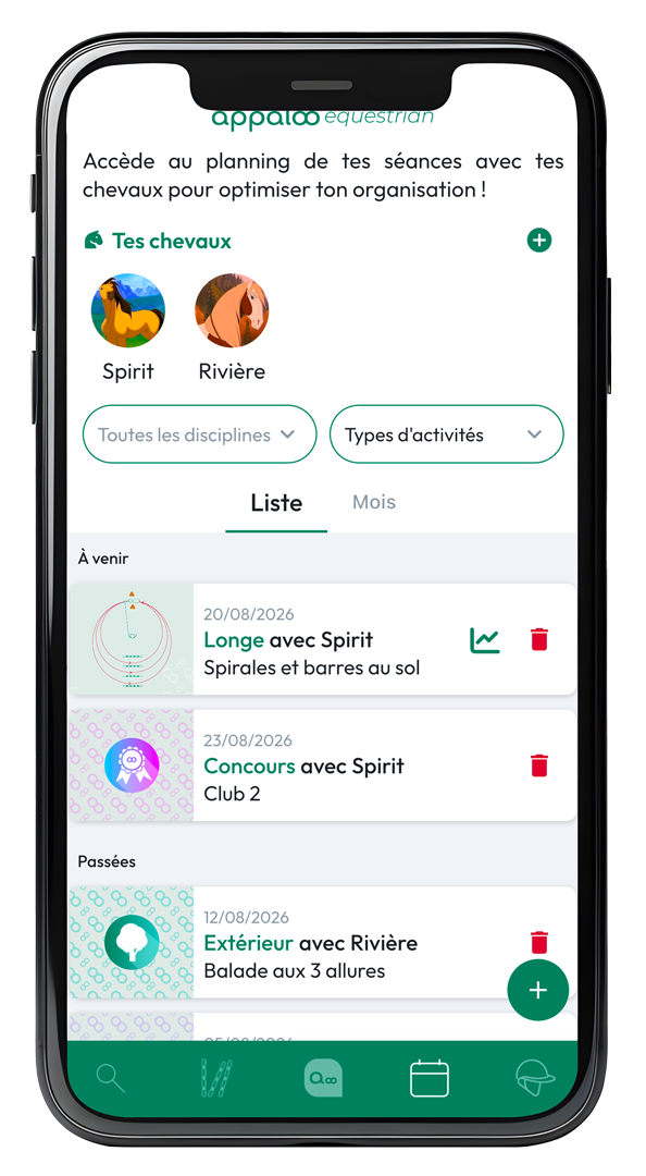 L'accueil de l'application, avec les dernières séances publiées